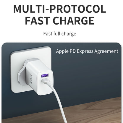 IVON AD52 18W USB-C / Type-C + USB Dual Port PD Fast Charge(UK Plug) - USB Charger by IVON | Online Shopping UK | buy2fix