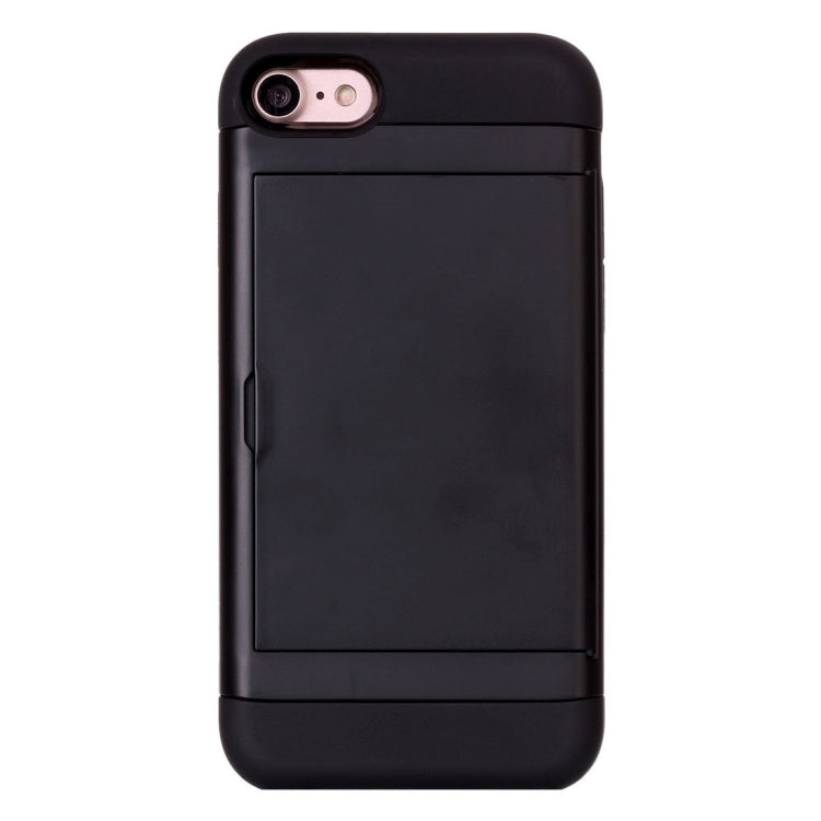 For  iPhone 8 & 7  Slide Style TPU + PC Combination Case with Card Slot(Black) - More iPhone Cases by buy2fix | Online Shopping UK | buy2fix