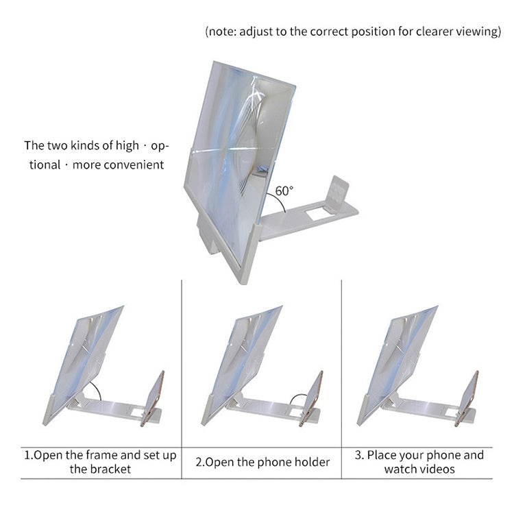 F3 14 inch Radiation Protection Universal Mobile Phone Screen Amplifier 3D HD Video Amplifier with Stand(Black) - Screen Magnifier by buy2fix | Online Shopping UK | buy2fix