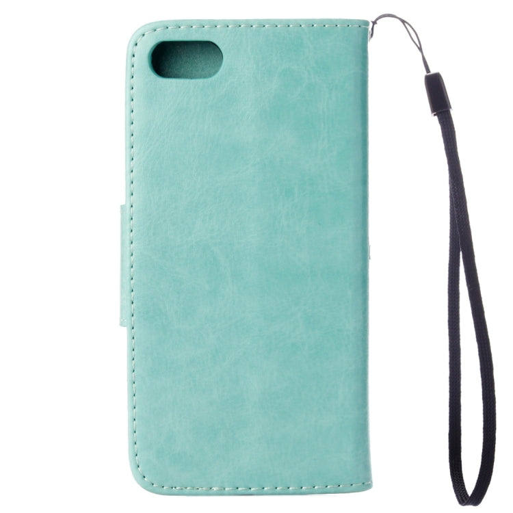 For  iPhone 8 & 7  Pressed Flowers Horizontal Flip Leather Case with Holder & Card Slots & Wallet(Green) - Apple Accessories by buy2fix | Online Shopping UK | buy2fix