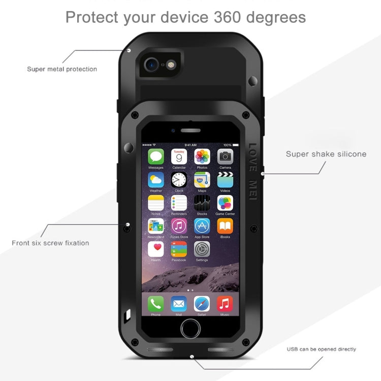 LOVE MEI for  iPhone 7 Professional and Powerful Dustproof Shockproof Anti-slip Metal Protective Case(Black) - More iPhone Cases by LOVE MEI | Online Shopping UK | buy2fix