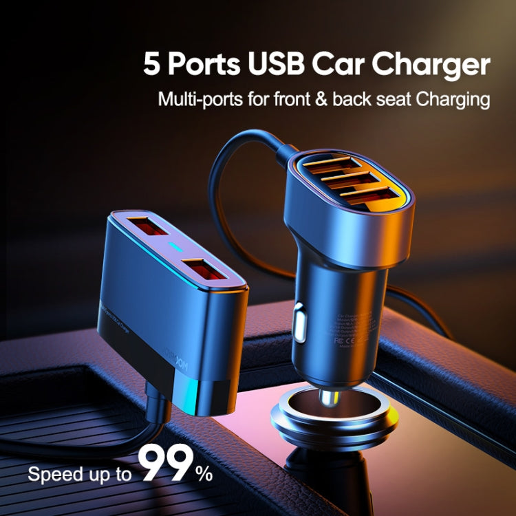 JOYROOM JR-CL03 6.2A Multi 5 Ports USB Smart Car Charger - In Car by JOYROOM | Online Shopping UK | buy2fix