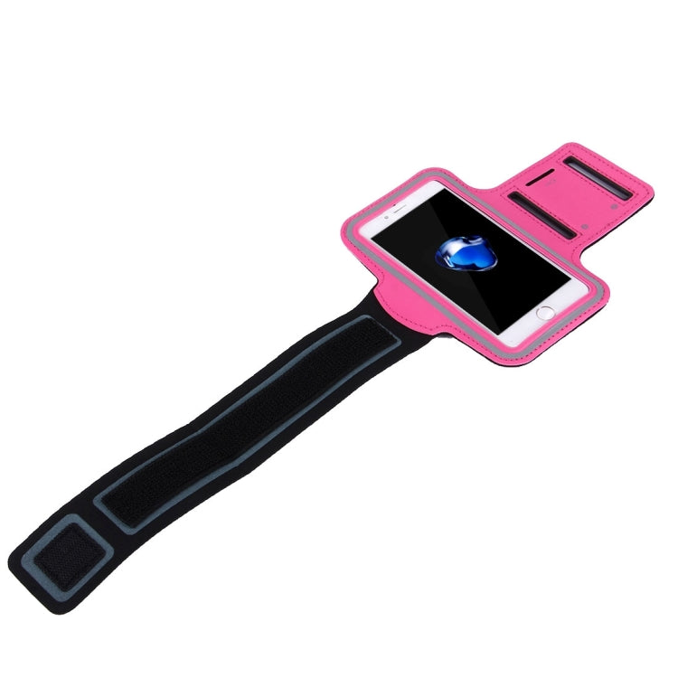 For iPhone 8 Plus & 7 Plus   Sport Armband Case with Key Pocket(Magenta) - Mobile Accessories by buy2fix | Online Shopping UK | buy2fix