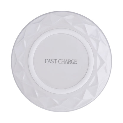DC5V Input Diamond Qi Standard Fast Charging Wireless Charger, Cable Length: 1m(White) - Apple Accessories by buy2fix | Online Shopping UK | buy2fix
