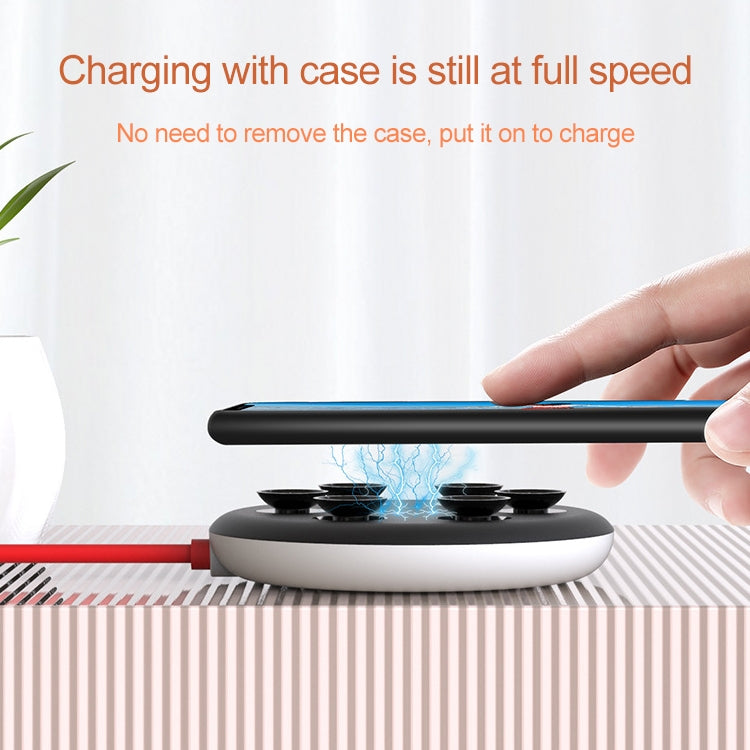 10W Portable Suction Cup Mobile Phone Fast Charging Wireless Charger, Suitable for iPhone 8 / X, Length: 1.5m(White + Black) - Apple Accessories by buy2fix | Online Shopping UK | buy2fix