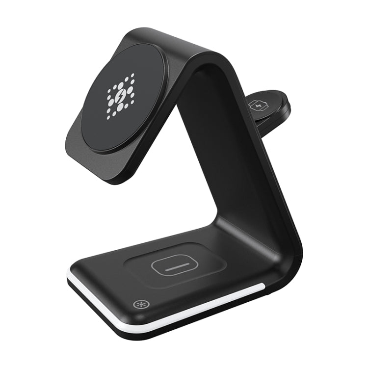 B17 3 in 1 Magnetic Wireless Vertical Charger (Black) - Apple Accessories by buy2fix | Online Shopping UK | buy2fix