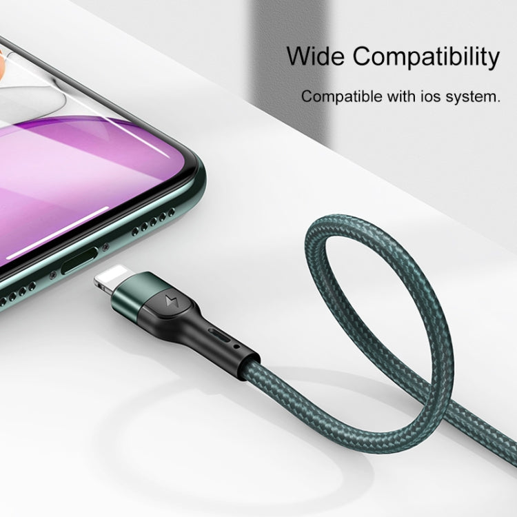 USAMS US-SJ448 U55 2A 8 Pin Aluminum Alloy Weave Charging Cable, Length:1m (Black) - Normal Style Cable by USAMS | Online Shopping UK | buy2fix