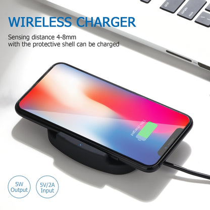 QK11 10W ABS + PC Fast Charging Qi Wireless Charger Pad(Blue) - Apple Accessories by buy2fix | Online Shopping UK | buy2fix