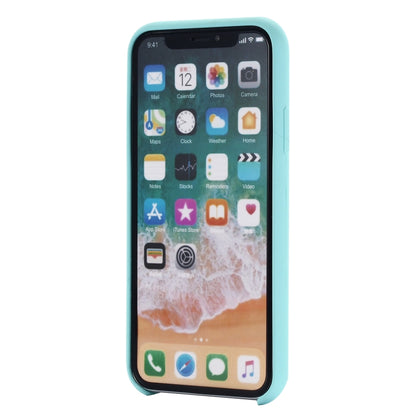 For iPhone XR Four Corners Full Coverage Liquid Silicone Case(Baby Blue) - More iPhone Cases by buy2fix | Online Shopping UK | buy2fix