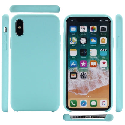 For iPhone XR Four Corners Full Coverage Liquid Silicone Case(Baby Blue) - More iPhone Cases by buy2fix | Online Shopping UK | buy2fix