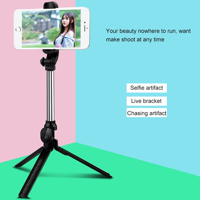 XT10 Multi-function Mobile Live Broadcast Bluetooth Self-timer Pole Tripod (Black) - Consumer Electronics by buy2fix | Online Shopping UK | buy2fix