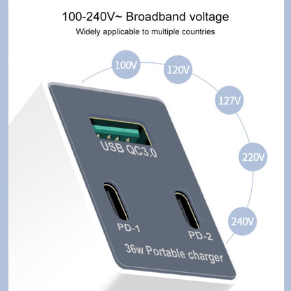 WLX-X3 36W 90 Degrees Foldable Pin Portable Multi-function USB Charger, US Plug - Multifunction Charger by buy2fix | Online Shopping UK | buy2fix