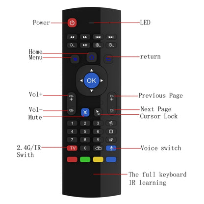 MX3-M Air Mouse Wireless 2.4G Remote Control Keyboard with Microphone for Android TV Box / Mini PC -  by buy2fix | Online Shopping UK | buy2fix