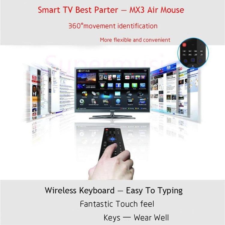 MX3-M Air Mouse Wireless 2.4G Remote Control Keyboard with Microphone for Android TV Box / Mini PC -  by buy2fix | Online Shopping UK | buy2fix