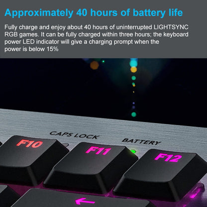 Logitech G913 TKL Wireless RGB Mechanical Gaming Keyboard, Tea Shaft (GL-Tactile)(Black) - Wireless Keyboard by Logitech | Online Shopping UK | buy2fix