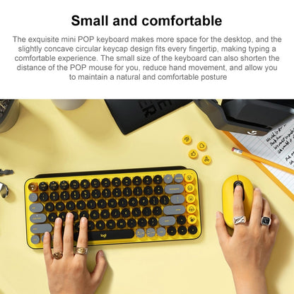 Logitech POP KEYS Round Button Bluetooth Mechanical Keyboard(Yellow) - Wireless Keyboard by Logitech | Online Shopping UK | buy2fix