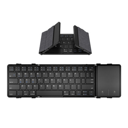 B1053 Leather Portable Tri-Fold Bluetooth Keyboard - Wireless Keyboard by buy2fix | Online Shopping UK | buy2fix