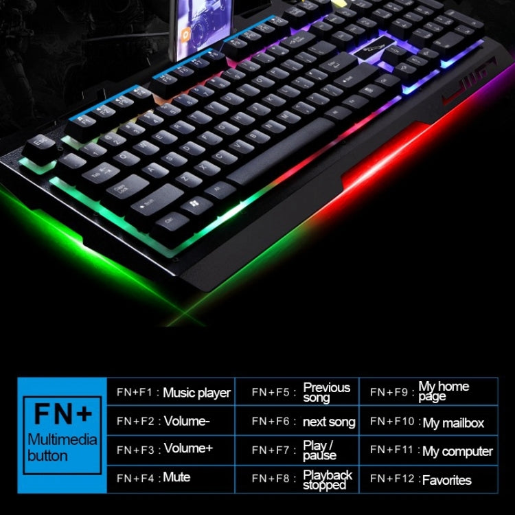 Chasing Leopard G700 USB RGB Backlight Wired Optical Gaming Mouse and Keyboard Set, Keyboard Cable Length: 1.35m, Mouse Cable Length: 1.3m(Black) - Wired Keyboard by Chasing Leopard | Online Shopping UK | buy2fix