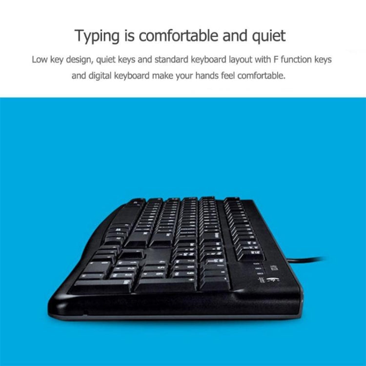 Logitech K120 USB Waterproof Splash Wired Keyboard for Desktop Computers / Laptops(Black) - Wired Keyboard by Logitech | Online Shopping UK | buy2fix