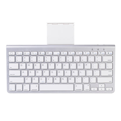 MC Saite 460BT 78 Keys Ultra-thin Mini Wireless Bluetooth Keyboard, Built-in Holder, Support Android / iOS / Windows System(Silver) - Wireless Keyboard by MC Saite | Online Shopping UK | buy2fix