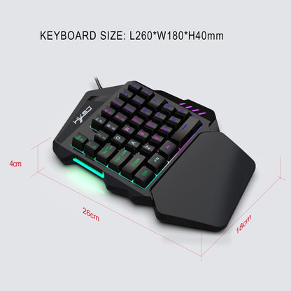HXSJ V100 Universal One-hand 35-Keys Mechanical Blue Axis Seven-color Backlight Wired Gaming Keyboard, Length: 1.6m - Other Accessories by HXSJ | Online Shopping UK | buy2fix