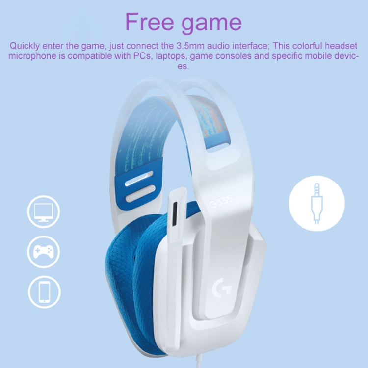 Logitech G335 Foldable Wired Gaming Headset with Microphone (White) - Multimedia Headset by Logitech | Online Shopping UK | buy2fix