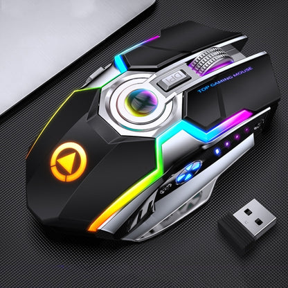 YINDIAO A5 2.4GHz 1600DPI 3-modes Adjustable Rechargeable RGB Light Wireless Silent Gaming Mouse (Black) - Wireless Mice by YINDIAO | Online Shopping UK | buy2fix