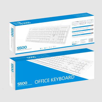 ZGB S500 Round Key USB Wired Computer Keyboard (White) - Wired Keyboard by Chasing Leopard | Online Shopping UK | buy2fix