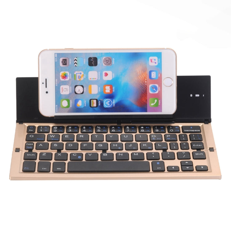 GK608 Ultra-thin Foldable Bluetooth V3.0 Keyboard, Built-in Holder, Support Android / iOS / Windows System(Gold) -  by buy2fix | Online Shopping UK | buy2fix