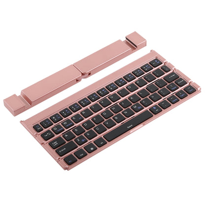 GK808 Ultra-thin Foldable Bluetooth V3.0 Keyboard, Built-in Holder, Support Android / iOS / Windows System(Rose Gold) - Wireless Keyboard by buy2fix | Online Shopping UK | buy2fix