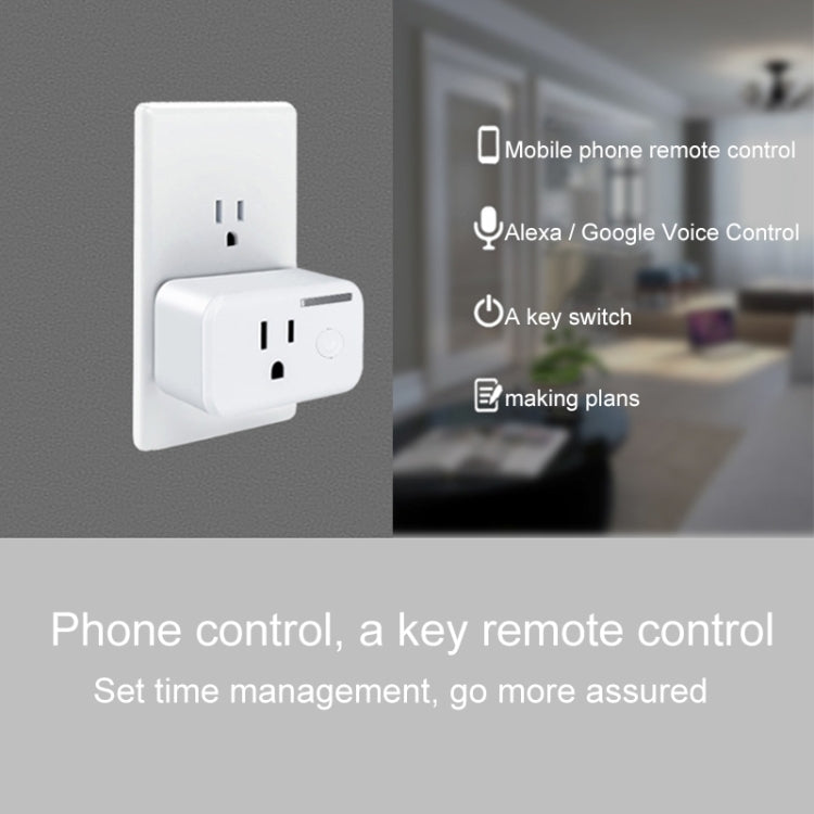 10A WiFi 2.4GHz APP Remote Control Timing Smart Socket Works with Alexa & Google Home, AC 110-250V, US Plug - Consumer Electronics by buy2fix | Online Shopping UK | buy2fix