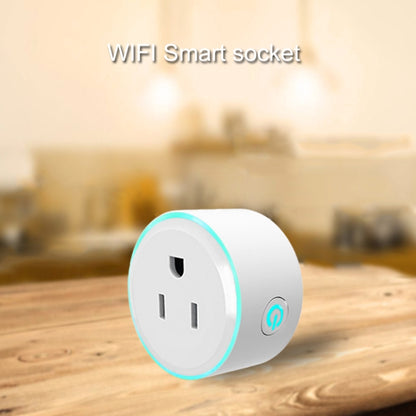 10A Round Shape WiFi 2.4GHz Mini Plug APP Remote Control Timing Smart Socket Works with Alexa & Google Home & Colorful Breathing Light, AC 100-240V, US Plug - Consumer Electronics by buy2fix | Online Shopping UK | buy2fix