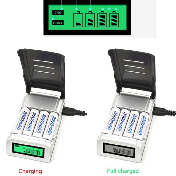 AC 100-240V 4 Slot Battery Charger for AA & AAA Battery, with LCD Display, US Plug - Charger & Converter by buy2fix | Online Shopping UK | buy2fix