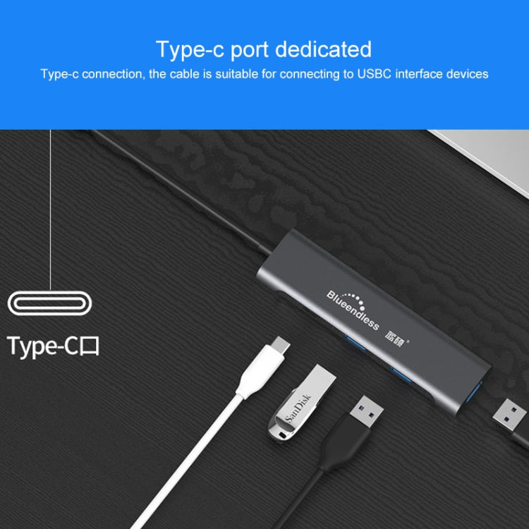 Blueendless 4 In 1 Multi-function Type-C / USB-C to HDMI + PD + Dual USB 3.0 HUB Expansion Dock - USB HUB by Blueendless | Online Shopping UK | buy2fix