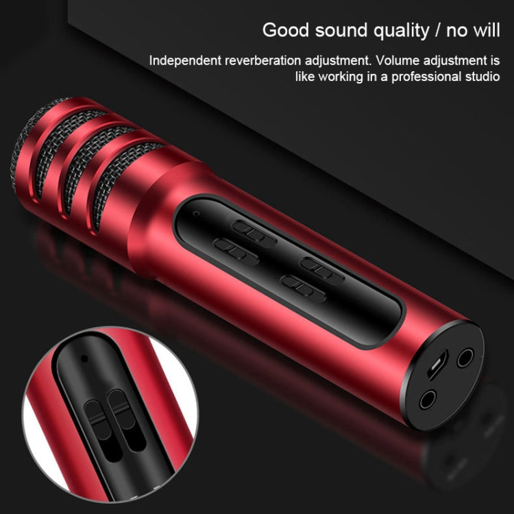 BGN-C7 Condenser Microphone Dual Mobile Phone Karaoke Live Singing Microphone Built-in Sound Card(Red) - Consumer Electronics by buy2fix | Online Shopping UK | buy2fix