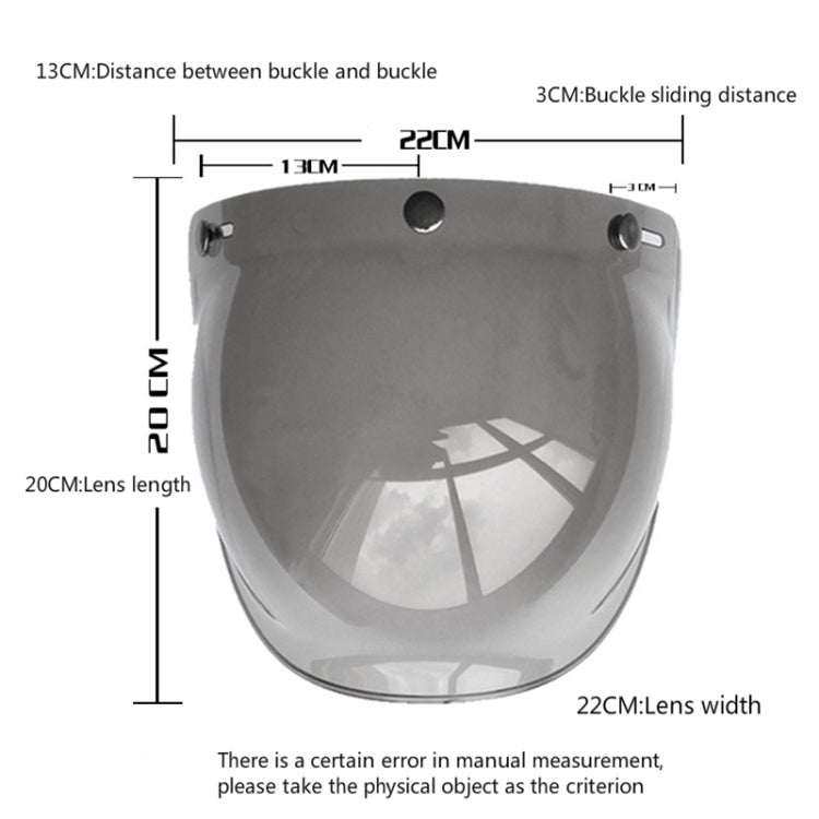 Soman Motorcycle Bubble Visor Open Face Helmet Visor Helmet Windshield Shield with Transparent Frame(Mirror) - Helmets by SOMAN | Online Shopping UK | buy2fix