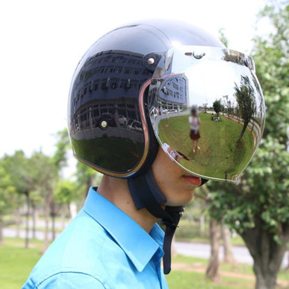 Soman Motorcycle Bubble Visor Open Face Helmet Visor Helmet Windshield Shield with Transparent Frame(Light Smoke) - Helmets by SOMAN | Online Shopping UK | buy2fix