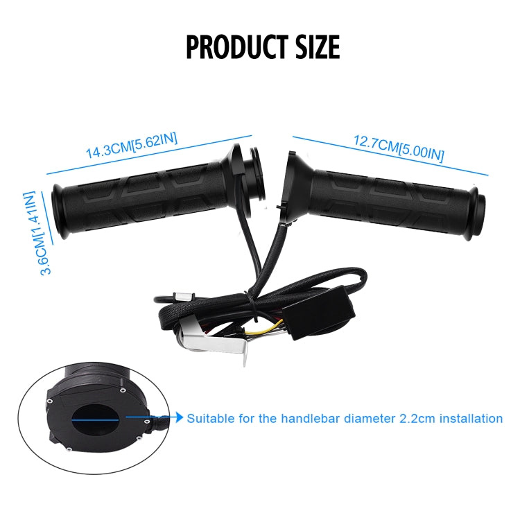 WUPP CS-095D1 Motorcycle Modified Adjustable Temperature Silicone Universal Electric Heating Hand Cover Heated Grip Handlebar(Black) - Grips by WUPP | Online Shopping UK | buy2fix
