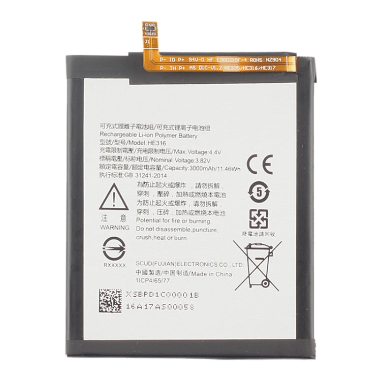 HE316 Li-ion Polymer Battery for Nokia 6 TA-1000 TA-1003 - For Nokia by buy2fix | Online Shopping UK | buy2fix