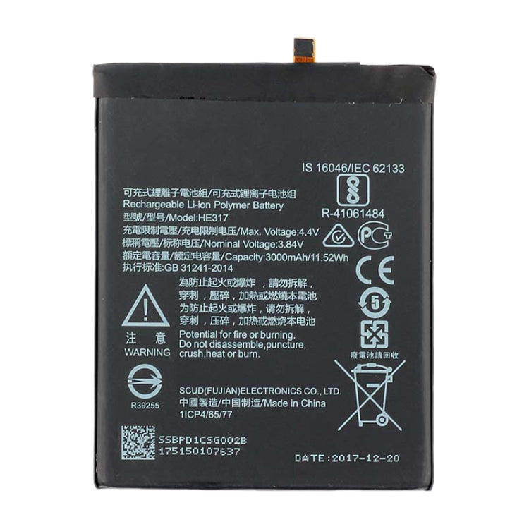 HE317 Li-ion Polymer Battery for Nokia 6 TA-1000 TA-1003 TA-1021 TA-1025 TA-1033 TA-1039 - For Nokia by buy2fix | Online Shopping UK | buy2fix