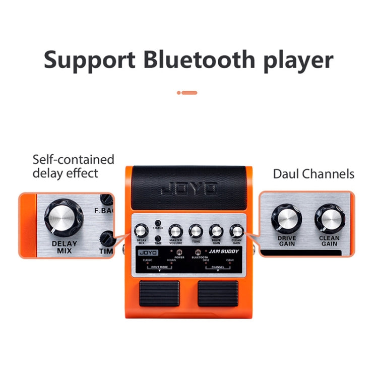 JOYO JAM BUDDY Bluetooth 4.0 Dual Channel with Effector Charging Guitar Small Speaker(Orange) - Stringed Instruments by buy2fix | Online Shopping UK | buy2fix