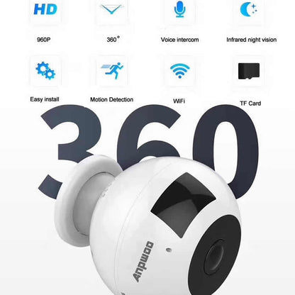 Anpwoo MN003 360 Degrees Panoramic 960P HD WiFi IP Camera, Support Motion Detection & Infrared Night Vision & TF Card(Max 64GB) - 360 Degree Camera by Anpwoo | Online Shopping UK | buy2fix