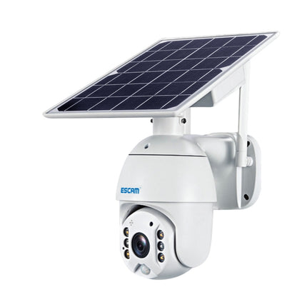 ESCAM QF480 US Version HD 1080P IP66 Waterproof 4G Solar Panel PT IP Camera without Battery, Support Night Vision / Motion Detection / TF Card / Two Way Audio (White) - Dome Camera by ESCAM | Online Shopping UK | buy2fix