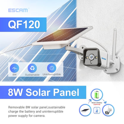 ESCAM QF120 1080P IP66 Waterproof WiFi IP Camera with Solar Panel, Support Night Vision & Motion Detection & Two Way Audio & TF Card - Security by ESCAM | Online Shopping UK | buy2fix