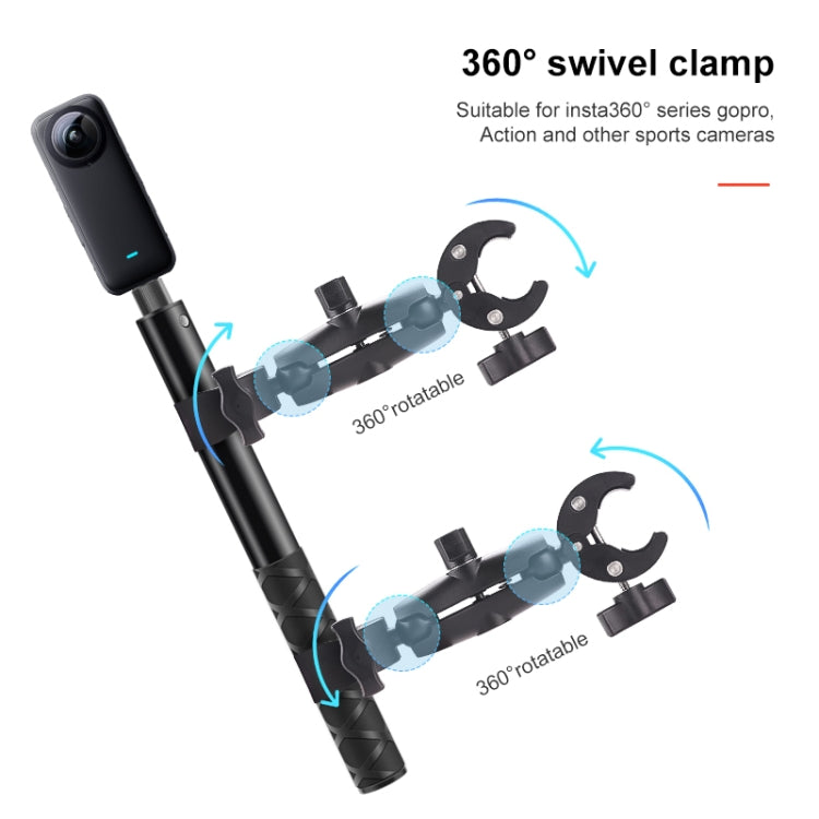 Motorcycle Double Dual-heads Crabs Clamps Handlebar Fixed Mount Selfie Stick - Bicycle Handlebar Mount by buy2fix | Online Shopping UK | buy2fix