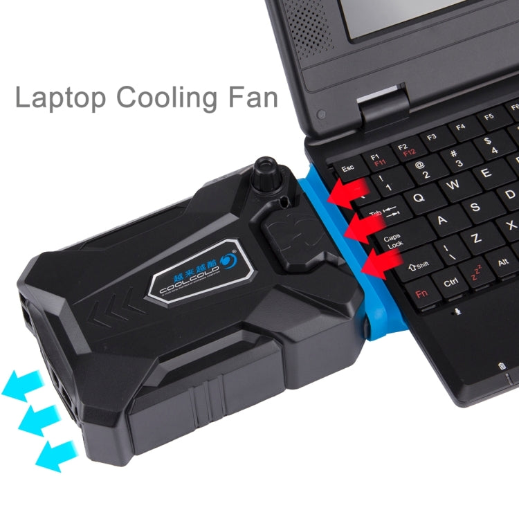 Ice Troll III Gaming Laptop Notebook Cooling Pad Mute Air Extracting Cooling Fan Turbo Heat Radiator with Appropriative USB Cable(Black) -  by buy2fix | Online Shopping UK | buy2fix