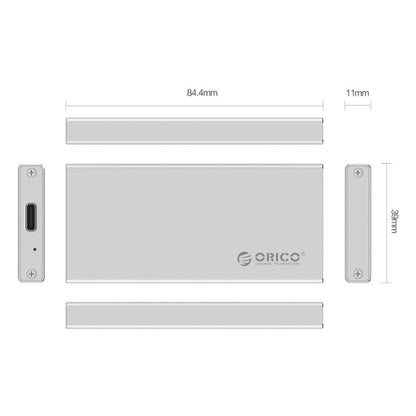 ORICO MSA-UC3 USB 3.1 Type C Aluminum External Storage Enclosure Hard Disk Box for 50mm x 30mm M-SATA SSD(Silver) - HDD Enclosure by ORICO | Online Shopping UK | buy2fix