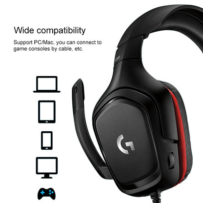 Logitech G331 Dolby 7.1 Surround Sound Stereo Folding Noise Reduction Competition Gaming Headset - Multimedia Headset by Logitech | Online Shopping UK | buy2fix