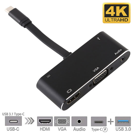 V126 UCB-C / Type-C Male to PD + HDMI + VGA + Audio + USB 3.0 Female 5 in 1 Converter - Computer & Networking by buy2fix | Online Shopping UK | buy2fix