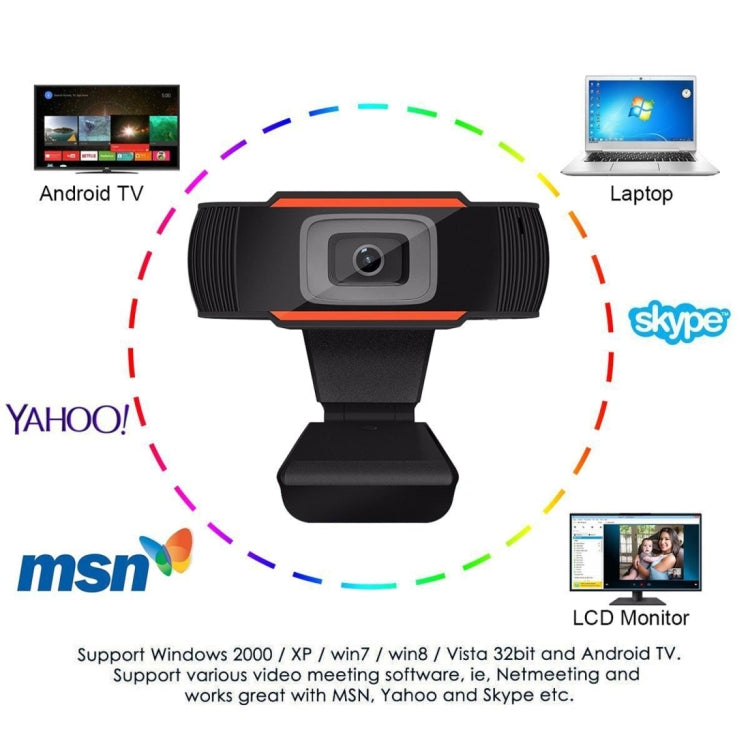 HD 720P Rotatable Computer Camera USB Webcam PC Camera for Skype / Android TV - HD Camera by buy2fix | Online Shopping UK | buy2fix